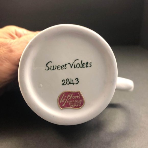 Lefton Vintage Porcelain Sweet Violets Pattern #2843  Creamer and Sugar Bowl - Picture 5 of 9